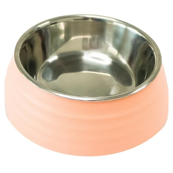 Миска SuperDesign на меламиновой подставке Волна 700 мл, розовая СКИДКА 50%