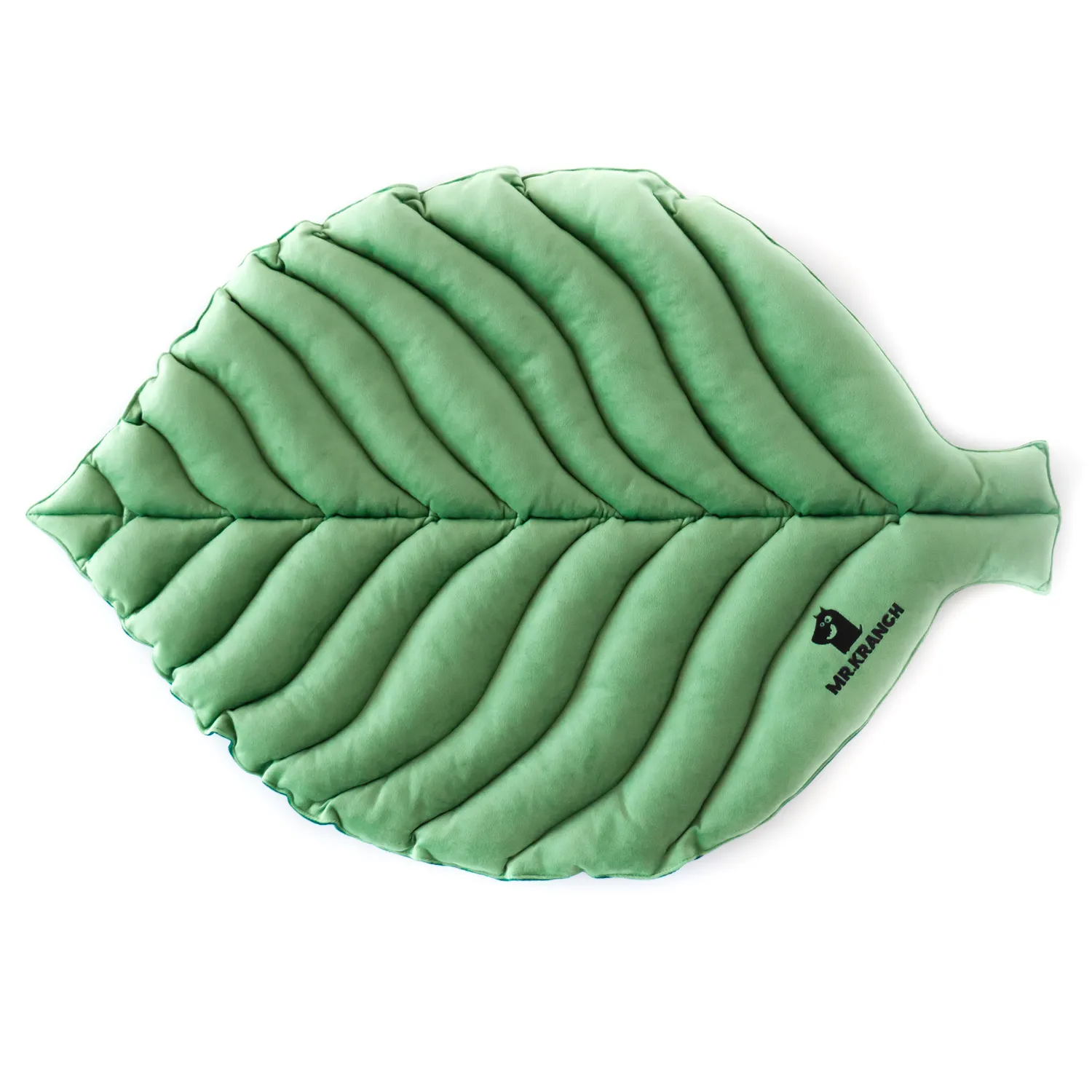 Лежанка Mr.Kranch для собак Листочек средняя двусторонняя размер 90х65х5см зеленая
