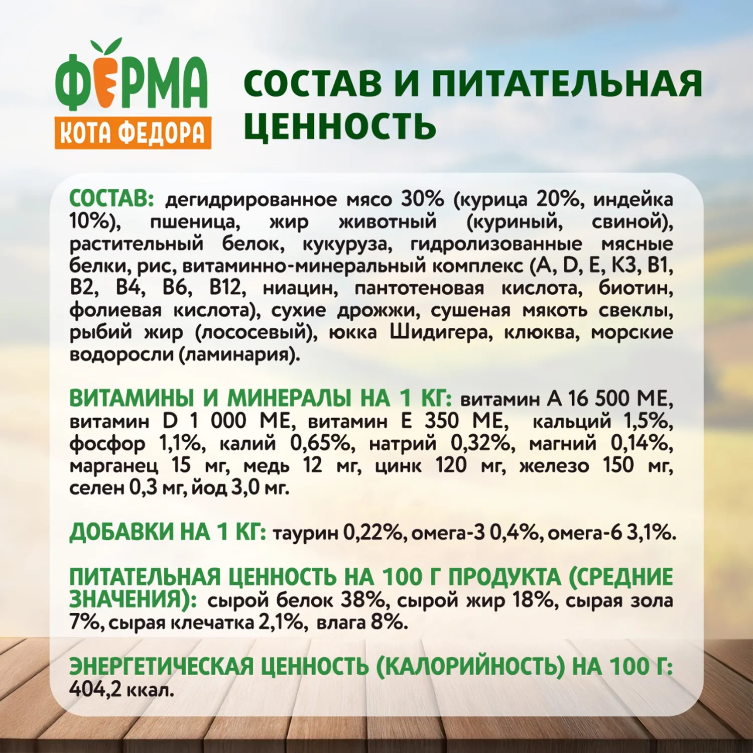 Сухой корм Ферма кота Федора для котят от 1 месяца, беременных и кормящих кошек с индейкой 650 г