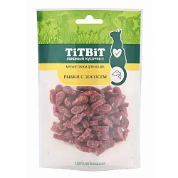 Лакомство TiTBiT Рыбки с лососем для кошек (Мягкие снеки) 50 г Лакомство TiTBiT Рыбки с лососем для кошек (Мягкие снеки) 50 г
