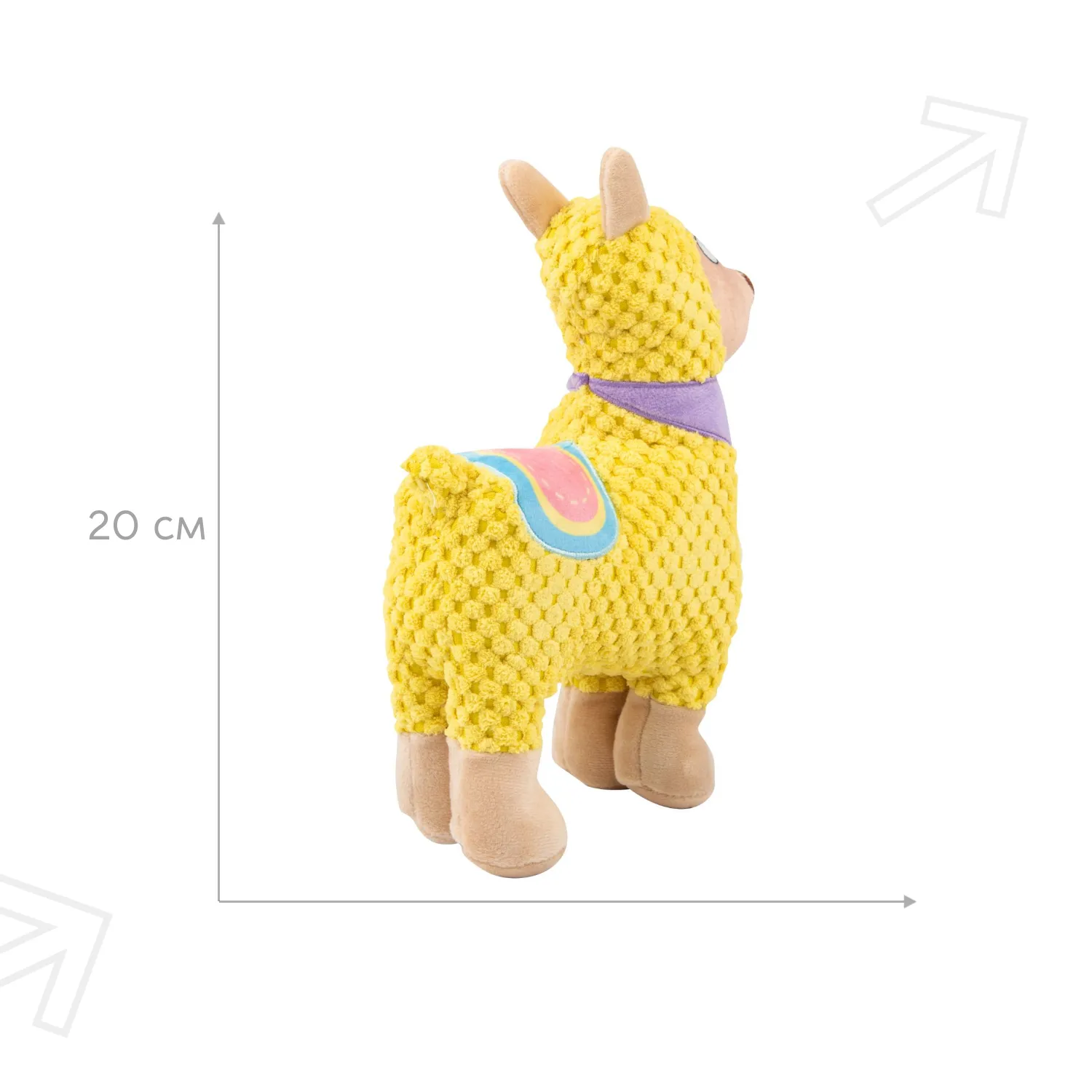 Игрушка Mr.Kranch для собак Лама плюшевая с пищалкой 20 см желтая СКИДКА 50%