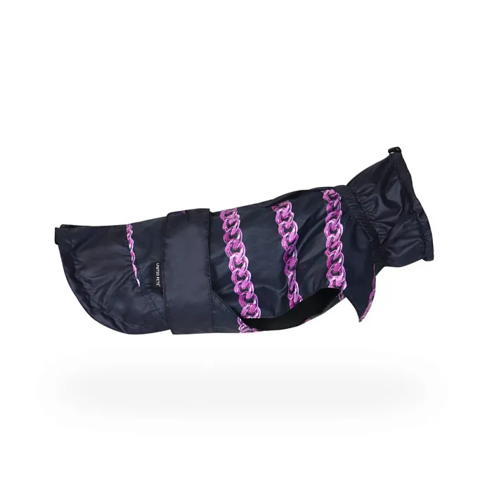 Дождевик United Pets для собак Easy 44, черный с розовым рисунком СКИДКА 30%