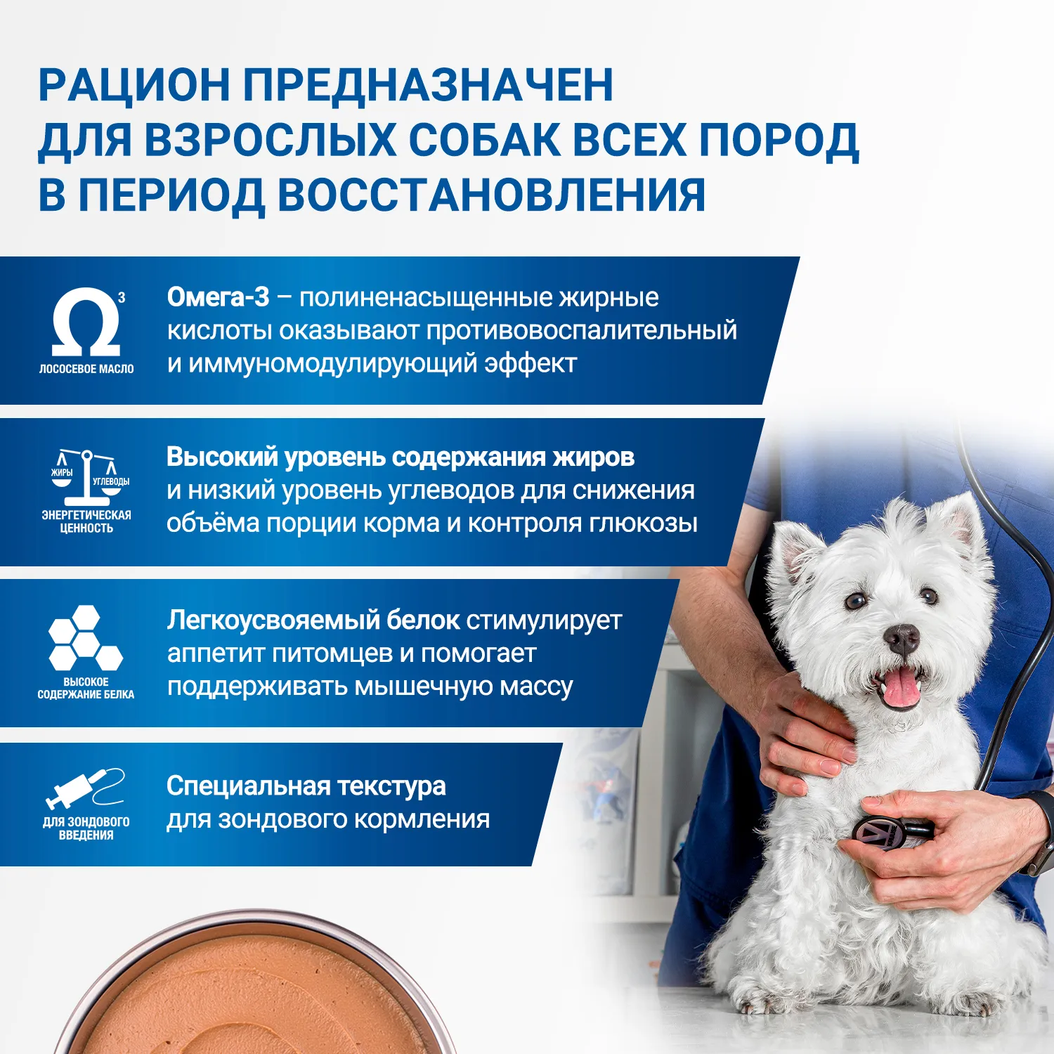 Диетический корм Monge VetSolution Dog Recovery Рекавери для собак при восстановлении питания в период выздоровления 150 г