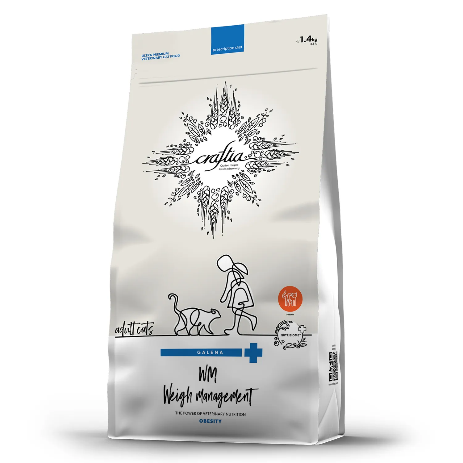 Ветеринарная диета CRAFTIA GALENA CAT WEIGHT MANAGEMENT (Obesity) Вейт менеджмент (Обесити) для кошек при избыточном весе 1,4 кг