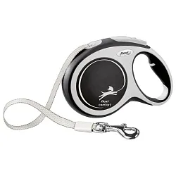 flexi рулетка NEW LINE Comfort L (до 50 кг) лента 8 м серый/черный