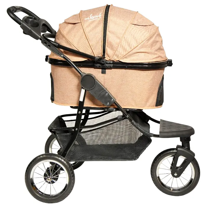 Коляска прогулочная Mr.Kranch повышенной проходимости для собак и кошек (макс. нагрузка 15 кг) бежевая