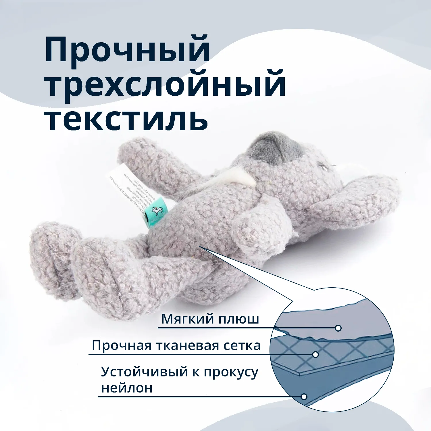 Игрушка Tufflove для собак Коала 20 см серый