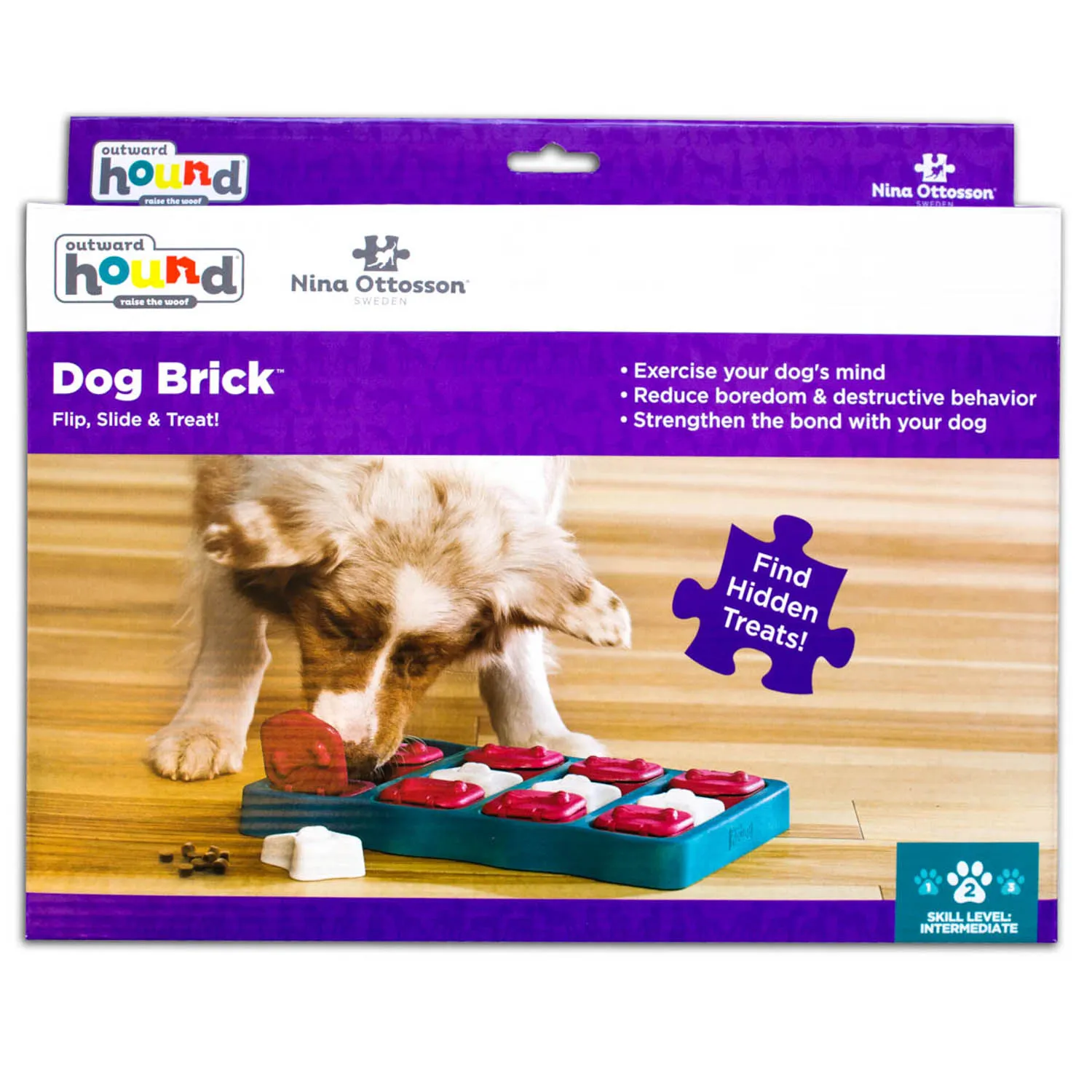 Nina Ottosson игра-головоломка для собак Brick, 2 (средний) уровень сложности СКИДКА 50%