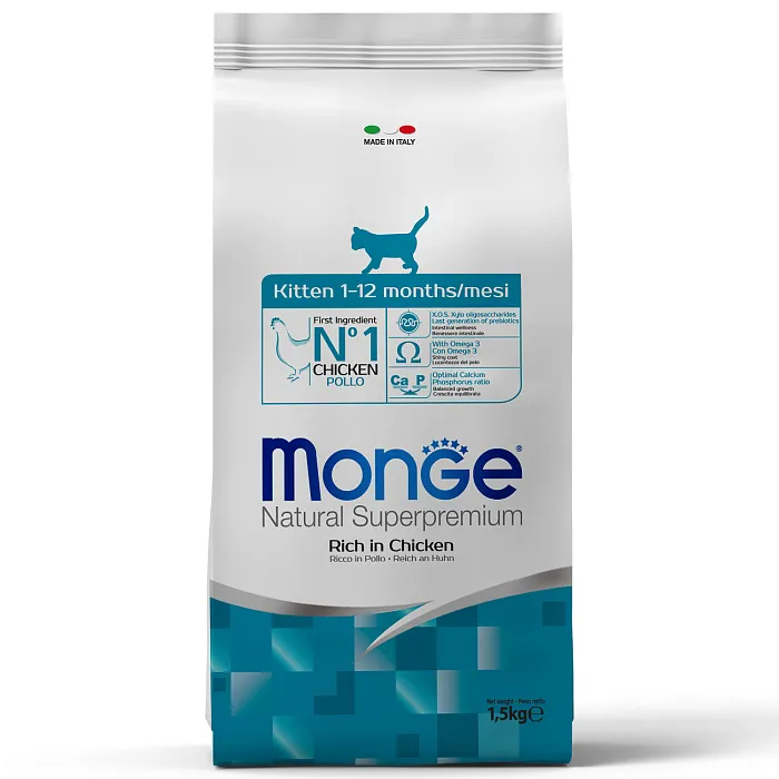 Сухой корм Monge Cat Daily Line для котят и беременных кошек, из курицы 1,5 кг