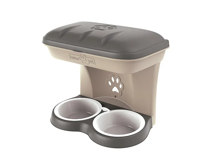 BAMA PET миска для собак настенная двойная MAXI 2200 мл 50х29х52h см, зеленая СКИДКА 50%