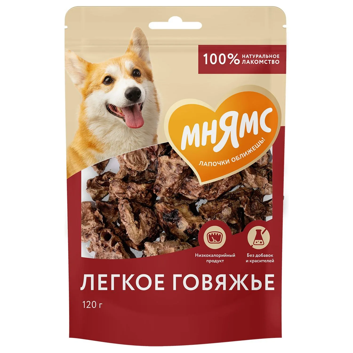 Лакомство Мнямс На каждый день для собак Легкое говяжье 120 г