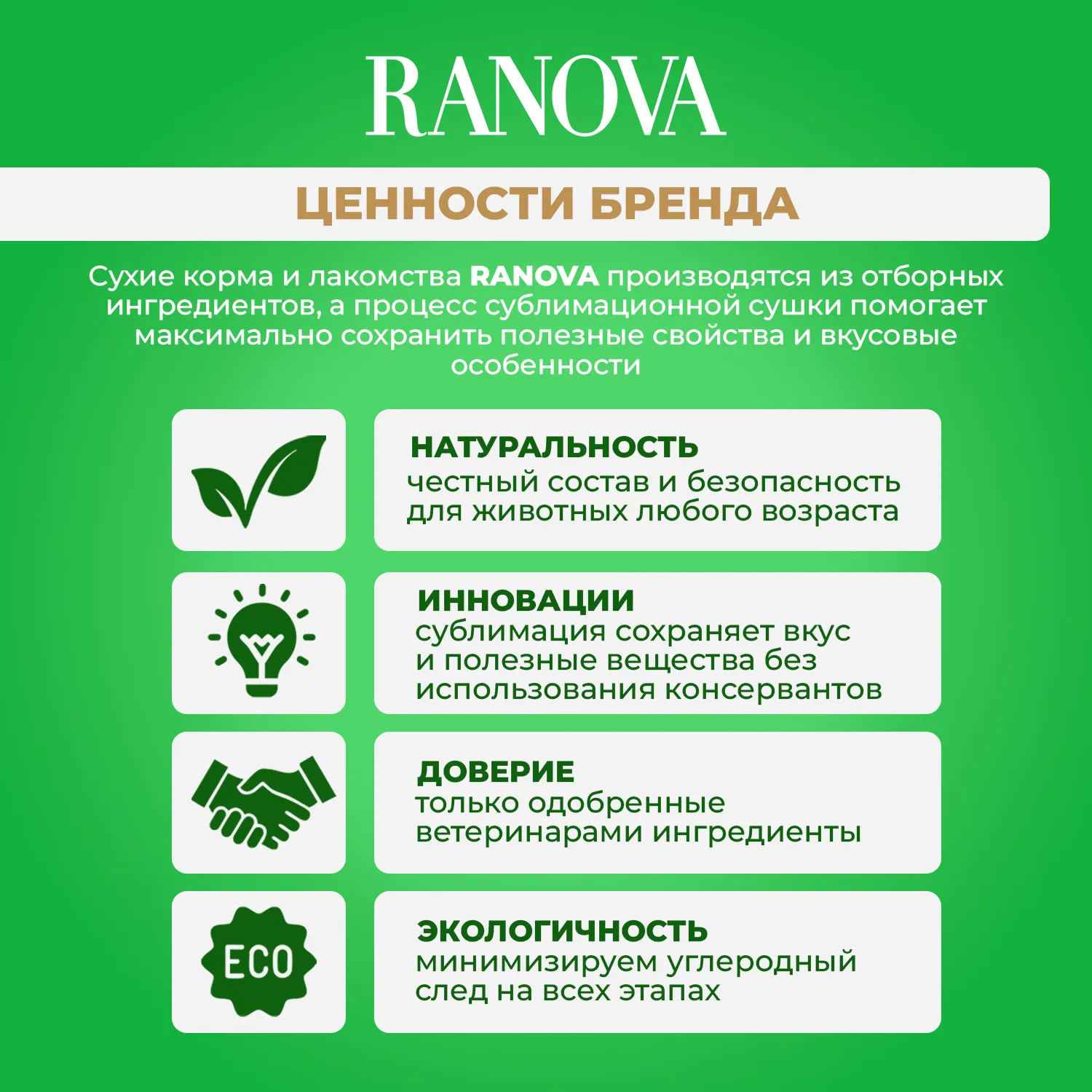 Лакомство Ranova для кошек сублимированное Утка, 50 г