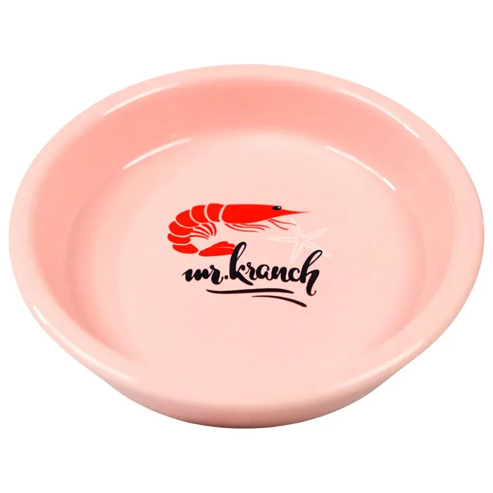 Миска Mr.Kranch керамическая для кошек 200 мл Креветочка розовая