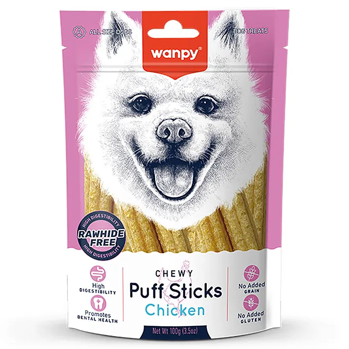 Wanpy Dog Лакомство для собак "трубчатые палочки" из курицы 100 г