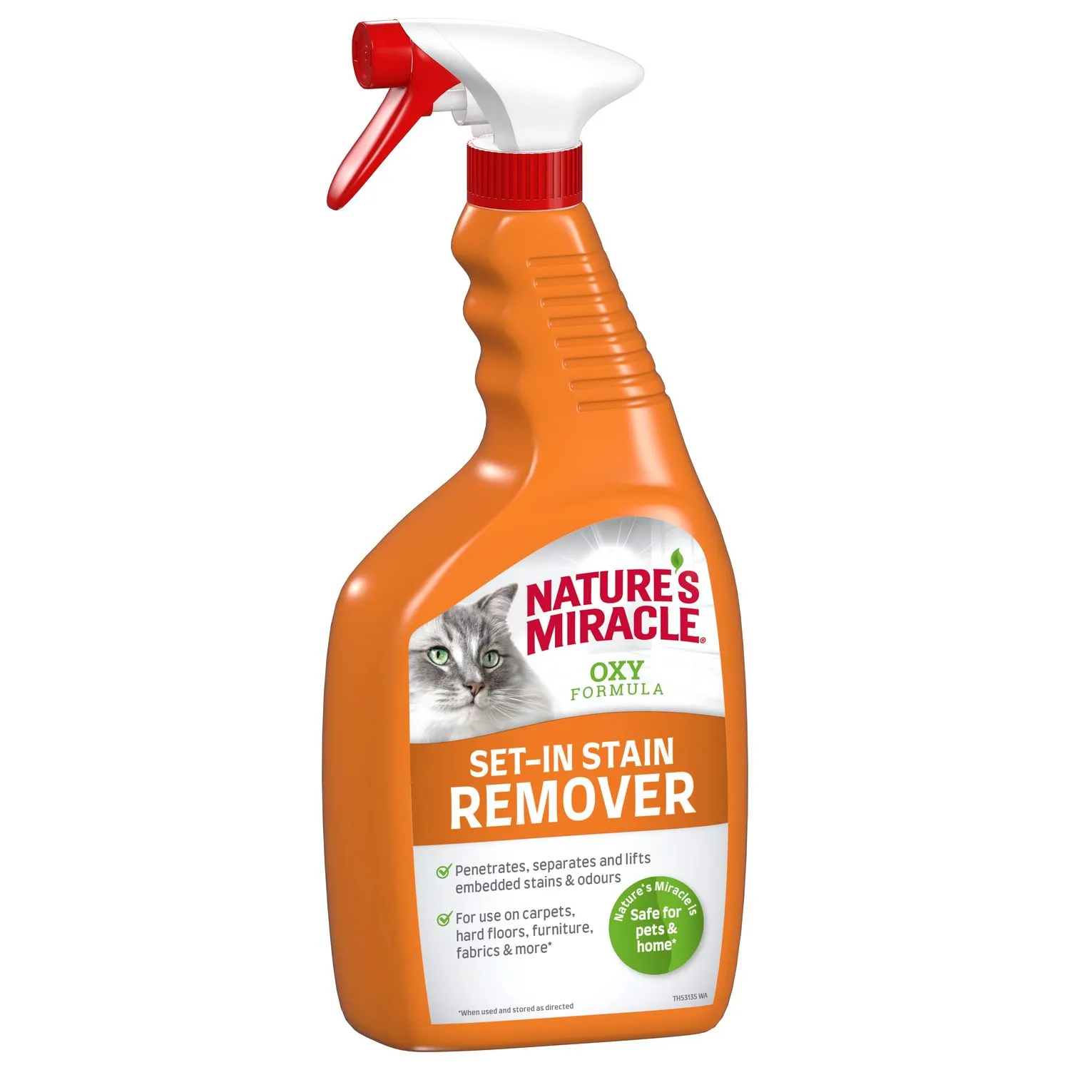 Уничтожитель пятен и запахов Nature's Miracle для кошек Окси-формула, спрей 709 мл