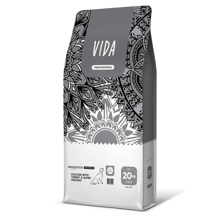 Сухой корм VIDA PROFESSIONAL HIGH PREMIUM для взрослых собак средних и крупных пород из курицы с индейкой и овощами 20 кг