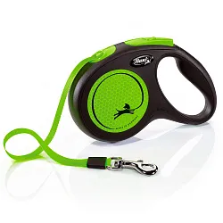 flexi рулетка Neon New M (до 25 кг) лента 5 м, светоотражающая, зеленый неон flexi рулетка Neon New M (до 25 кг) лента 5 м, светоотражающая, зеленый неон