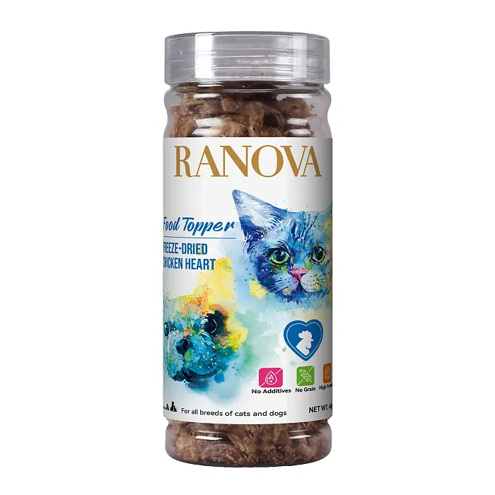 Лакомство Ranova для собак Порошок из сублимированных куриных сердечек, 40 г