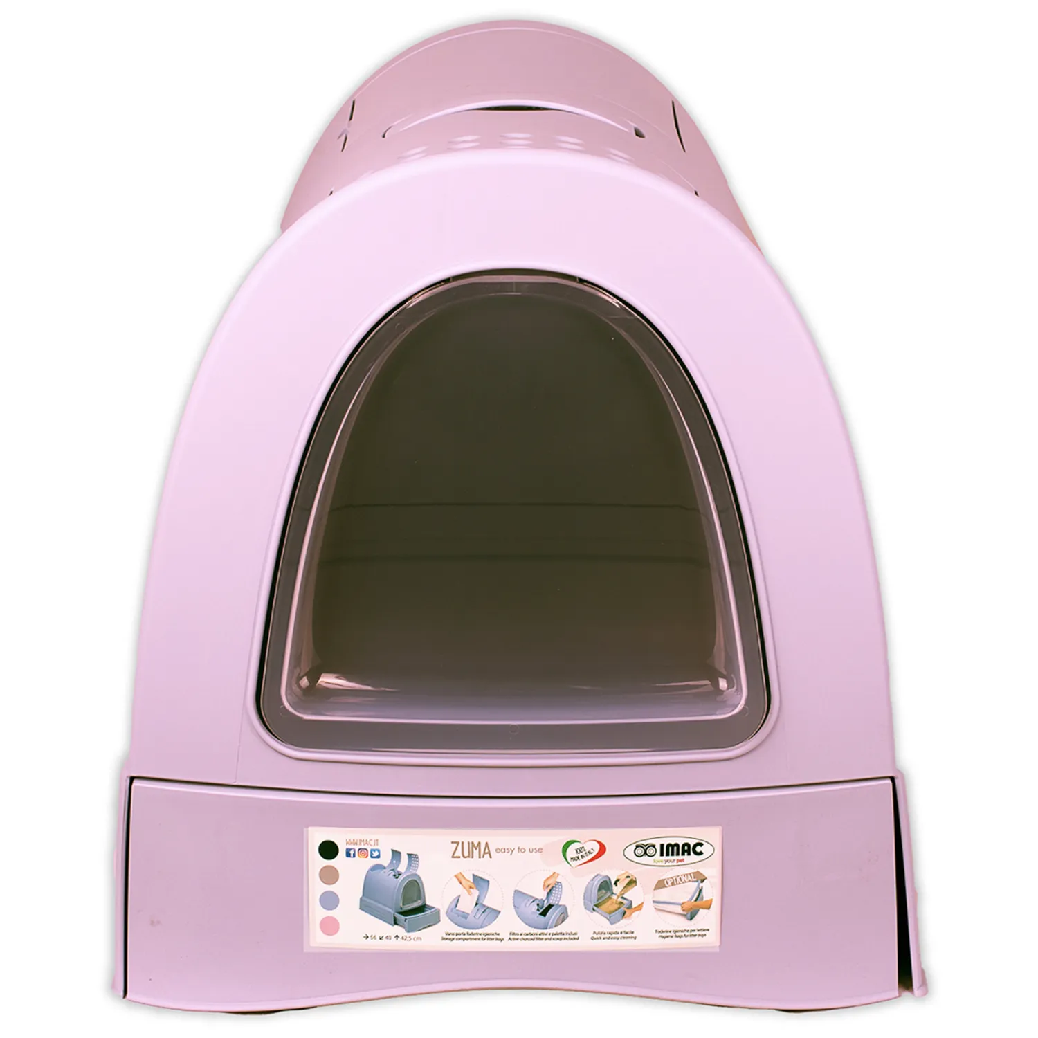 IMAC био-туалет для кошек ZUMA 40х56х42,5h см, розовый