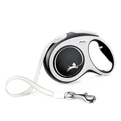flexi рулетка NEW LINE Comfort L (до 60 кг) лента 5 м серый/черный