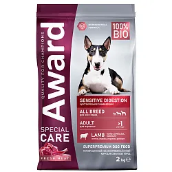 Сухой корм AWARD SPECIAL CARE Sensitive Digestion для взрослых собак всех пород с чувствительным пищеварением со свежим мясом ягненка 2кг