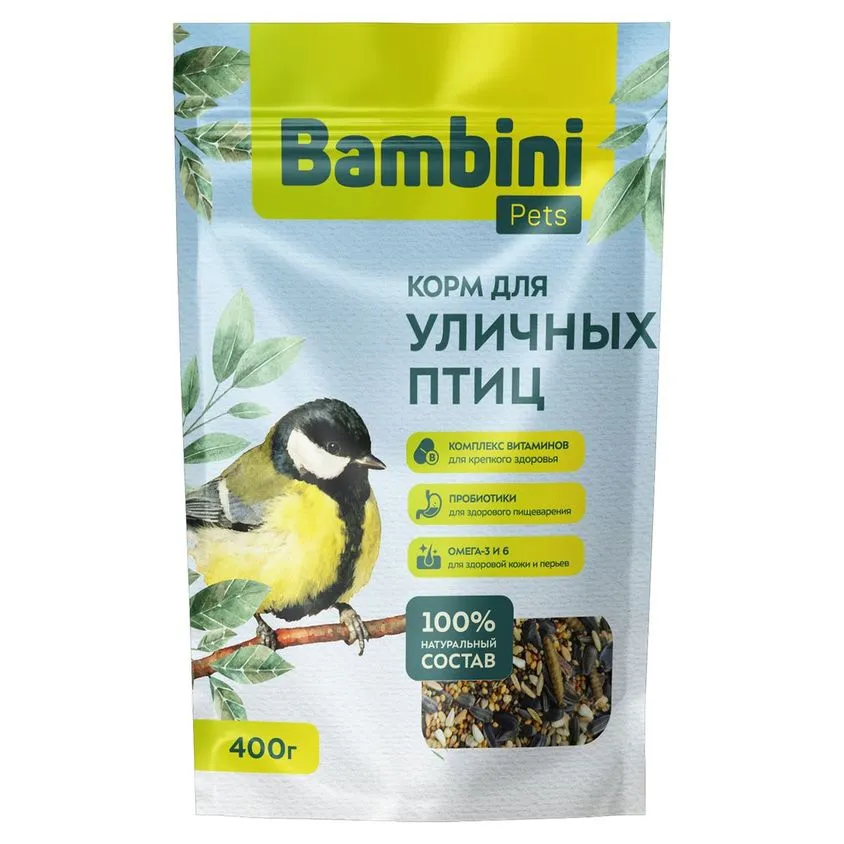 Корм Bambini Pets для уличных птиц, 400 г