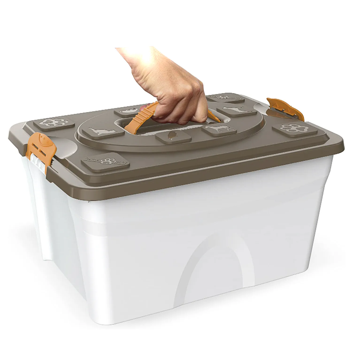 BAMA PET контейнер для хранения корма SIM PET 18л 40x30x22h см, бежевый СКИДКА 50%