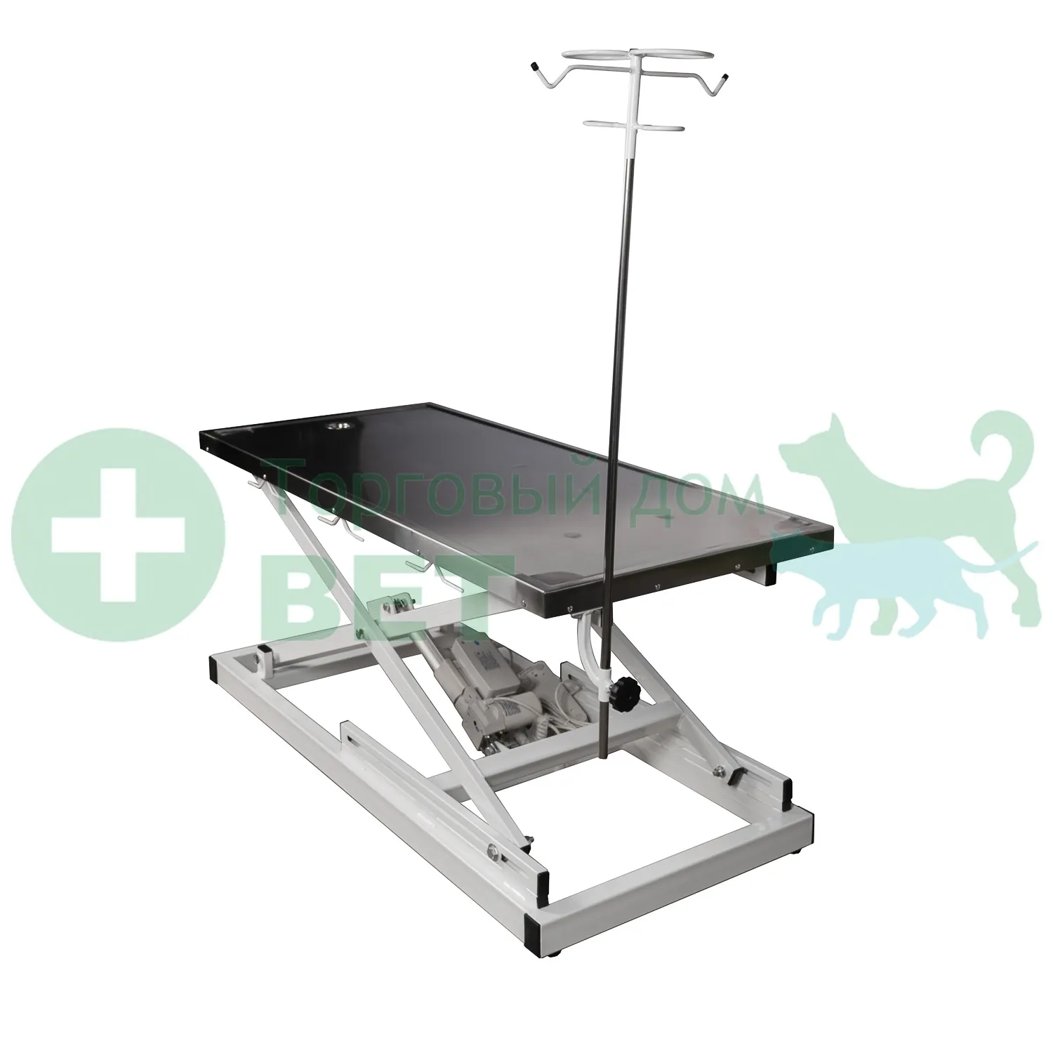 ТД ВЕТ Стол ветеринарный VETBOT-71.1500, слив, штатив, электр., 1500x600x(330- 1050)h мм (каркас белый)