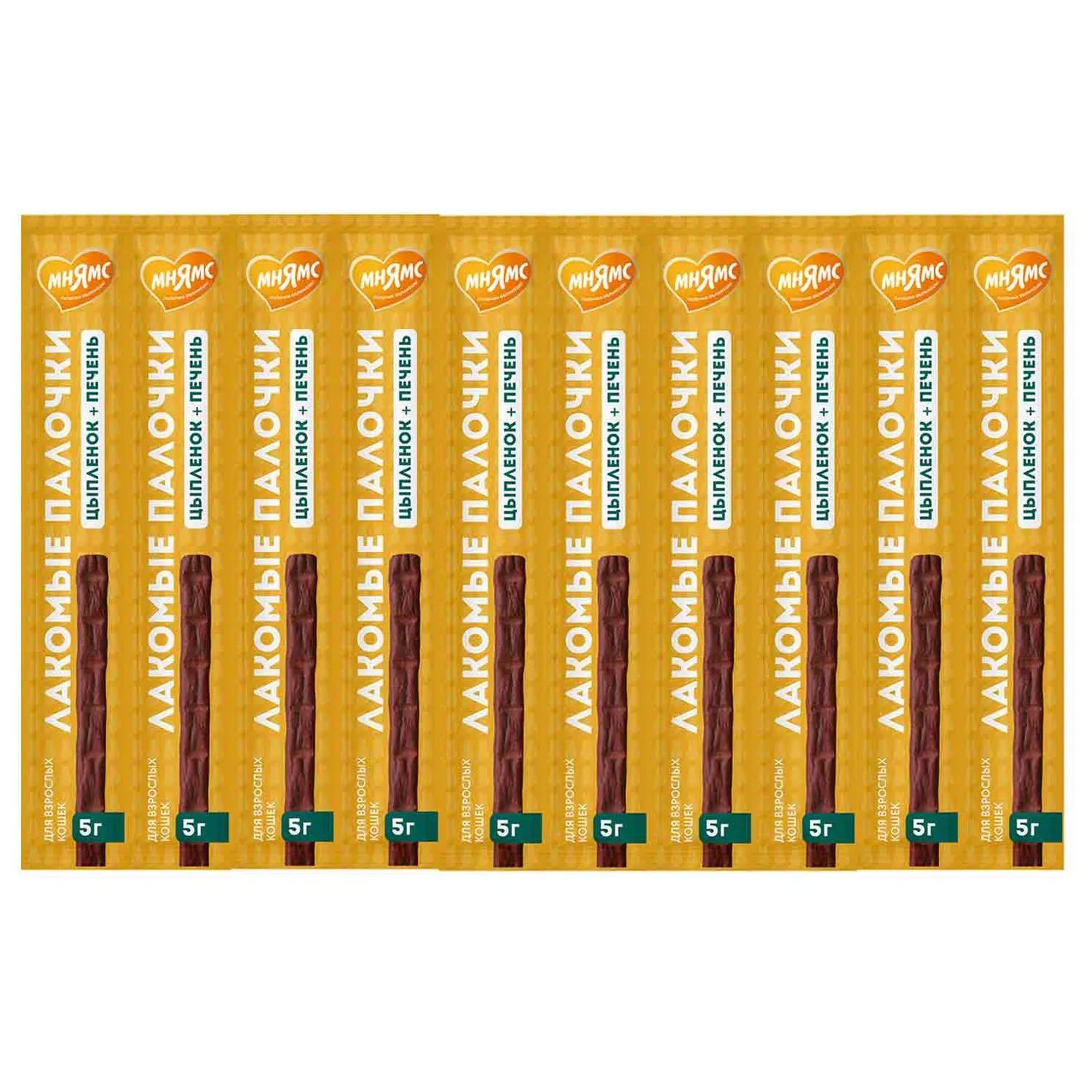 Лакомство Мнямс лакомые палочки для кошек из цыпленка и печени 10х5 г