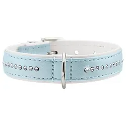 Hunter Smart ошейник для собак Modern Luxus 42/13 (17-20,5 см) кожзам 1 ряд страз голубой СКИДКА 50%