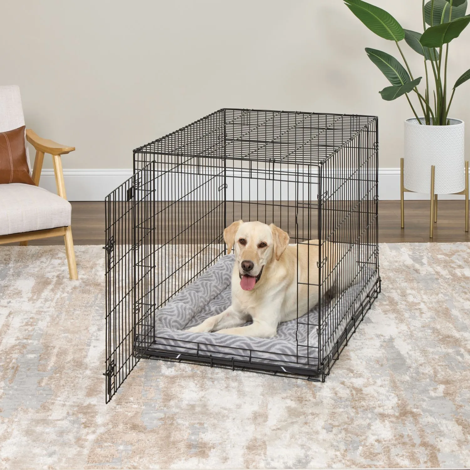 Лежанка MidWest Deluxe Wave Bed для собак и кошек меховая 102х67,5х9 см, серая