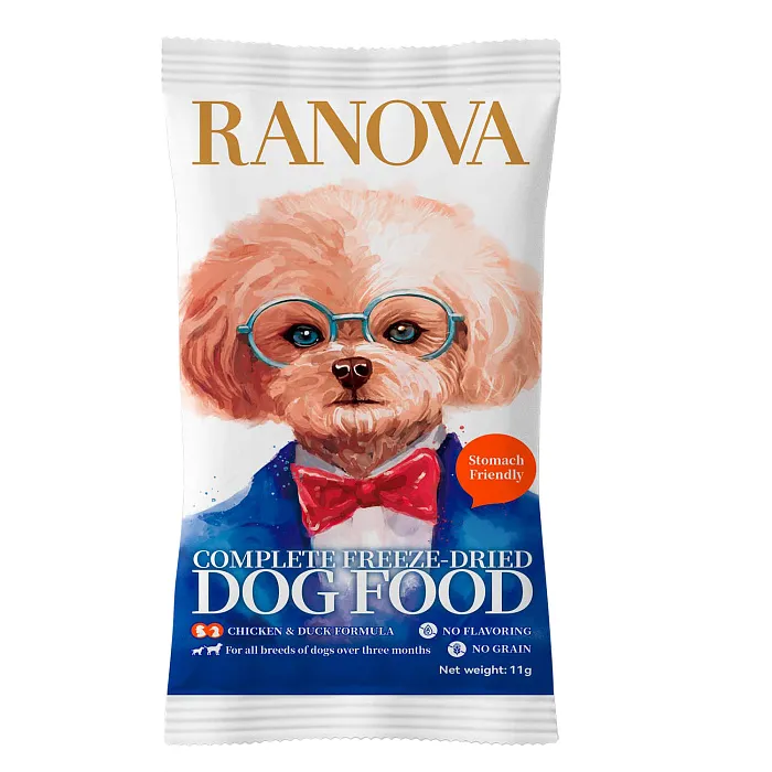Полнорационный сухой (сублимированный) корм Ranova для собак с курицей и уткой, 11 г
