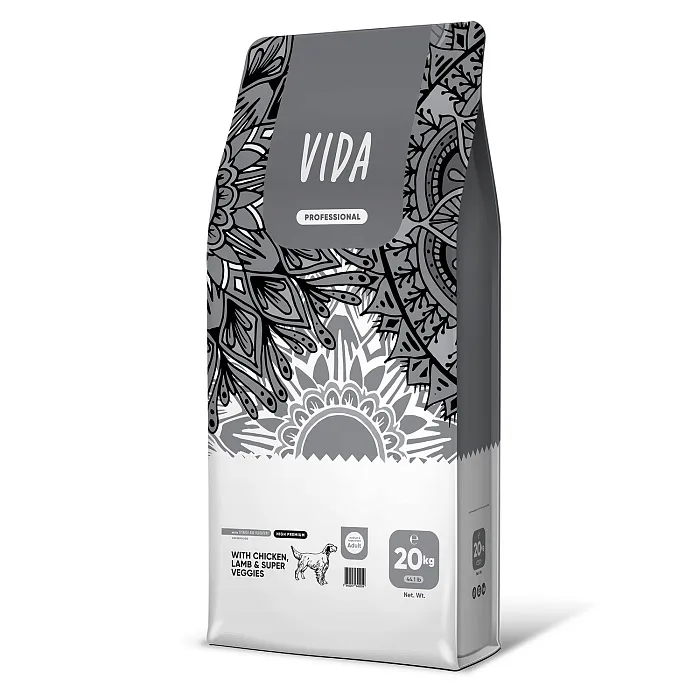 Сухой корм VIDA PROFESSIONAL HIGH PREMIUM для активных взрослых собак средних и крупных пород из курицы с ягненком и овощами 20 кг