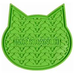 Лизательный коврик Mr.Kranch для медленного поедания силиконовый 12*12 см зеленый на присосках
