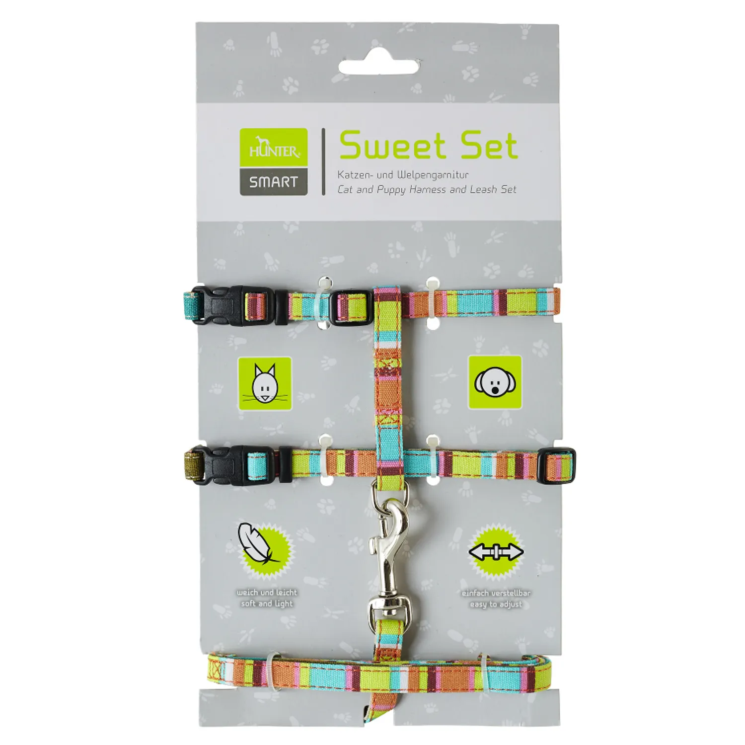 Hunter Smart шлейка для кошек и собак Stripes нейлон разноцветная СКИДКА 50%