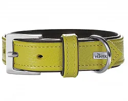 Hunter ошейник для собак Capri 45 (33-39 см)/2,8 см натуральная кожа лайм/черный СКИДКА 50%