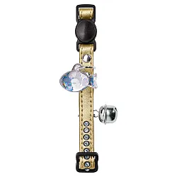 Hunter Smart ошейник для кошек со стразами Modern Luxus эко кожа золотистый СКИДКА 50%