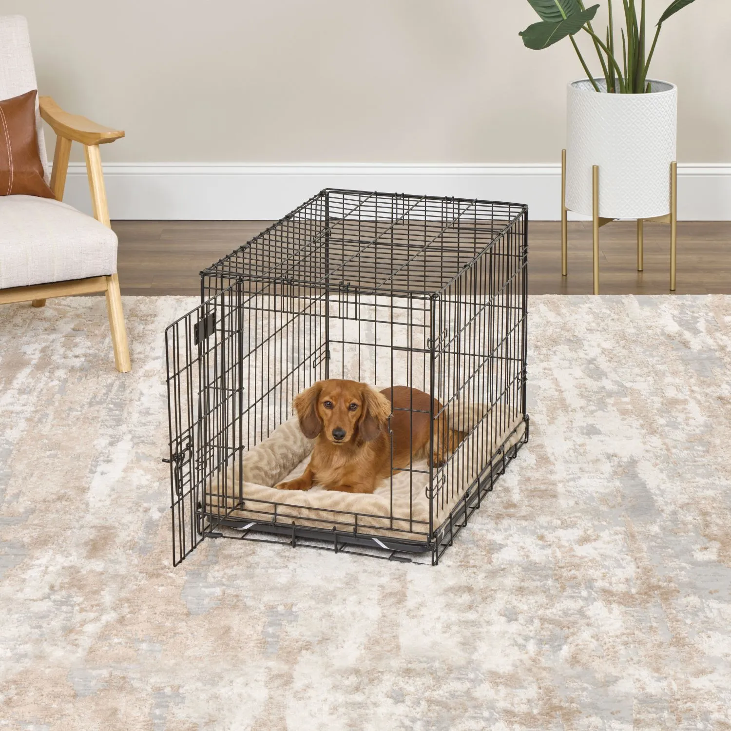 Лежанка MidWest Deluxe Wave Bed для собак и кошек меховая 70,5х53х7,5 см, цвет песочный СКИДКА 20%