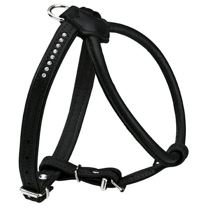 Hunter шлейка для собак Round & Soft Luxus Elk Petit 65/8 (53/55-61 см) кожа, черная СКИДКА 50%