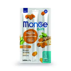Лакомство Monge Gift Mobility support для собак всех пород "Мягкие палочки" со свежей форелью и босвеллией для поддержки подвижности суставов 45 г Лакомство Monge Gift Mobility support для собак всех пород "Мягкие палочки" со свежей форелью и босвеллией для поддержки подвижности суставов 45 г