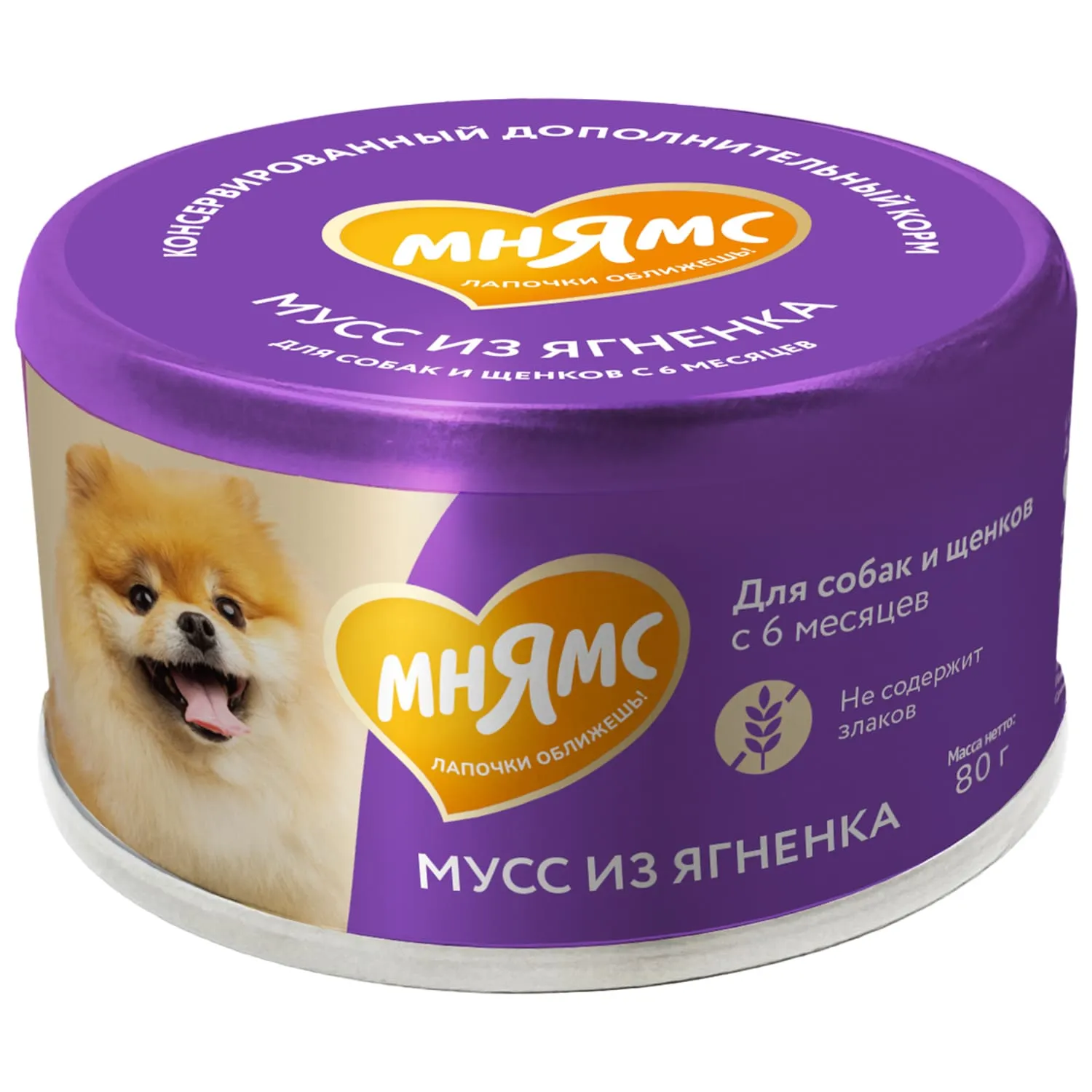 Влажный дополнительный корм Мнямс На каждый день Мусс из ягненка для собак и щенков старше 6 месяцев 80 г