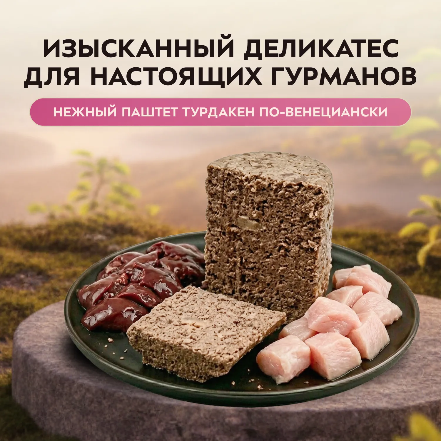 Влажный корм Мнямс Деликатес Паштет из телятины с печенью для собак всех пород "Фегато по-венециански" 400 г