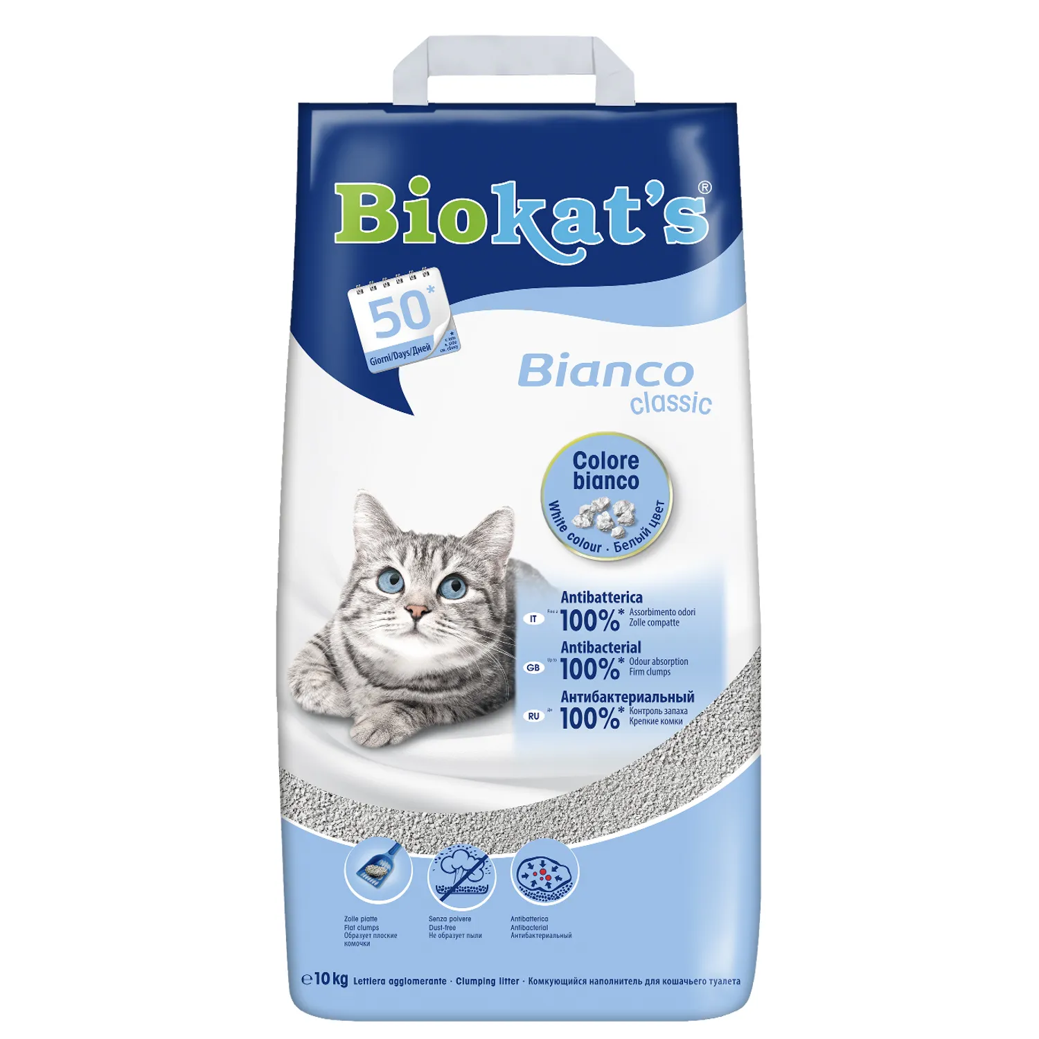 BIOKAT'S  BIANCO наполнитель комкующийся белый 10 кг СКИДКА 30%