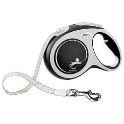 flexi рулетка NEW LINE Comfort L (до 60 кг) лента 5 м серый/черный