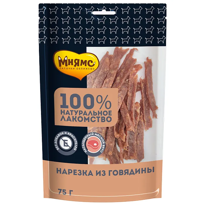 Лакомство Мнямс На каждый день для собак Нарезка из говядины 75 г