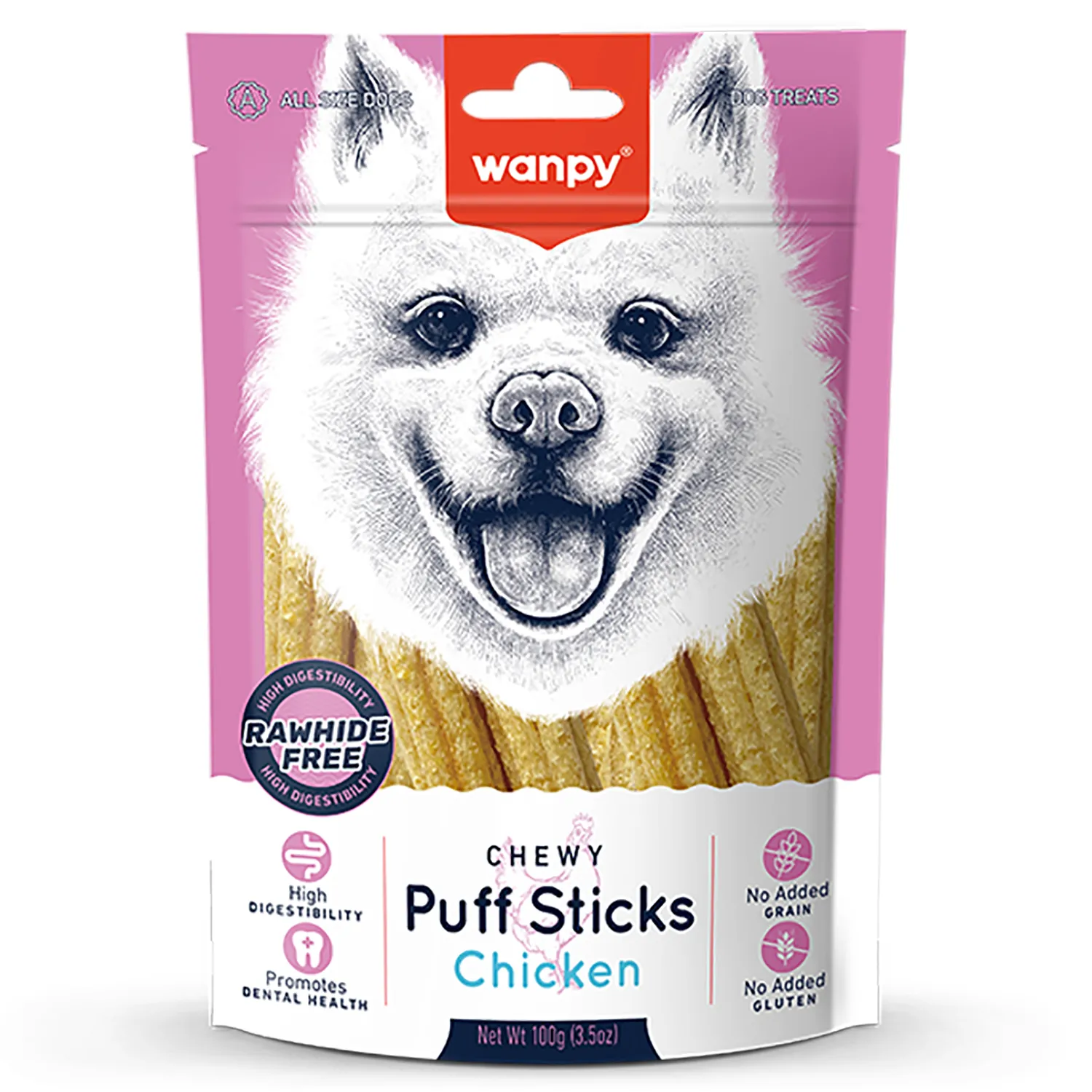 Wanpy Dog Лакомство для собак "трубчатые палочки" из курицы 100 г