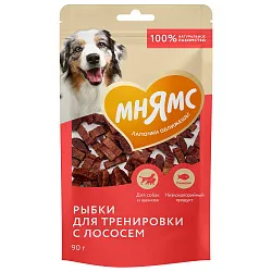 Лакомство Мнямс На каждый день для собак Тренировочные "Рыбки" из лосося 90г Лакомство Мнямс На каждый день для собак Тренировочные "Рыбки" из лосося 90г