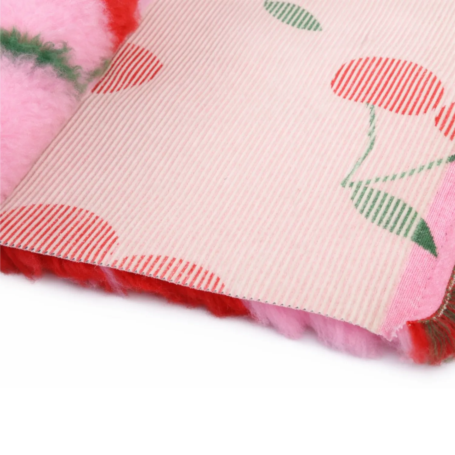 Коврик меховой ProFleece Вишенки 1х1,6м розовый/красный/зелёный