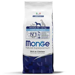 Сухой корм Monge Dog Daily Line Medium для щенков средних пород, из курицы 12 кг Сухой корм Monge Dog Daily Line Medium для щенков средних пород, из курицы 12 кг