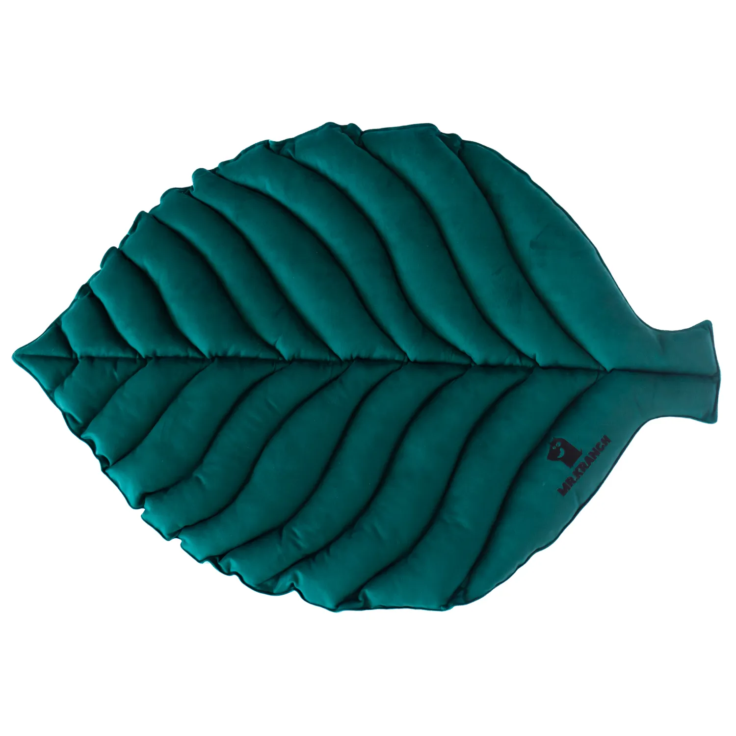 Лежанка Mr.Kranch для собак Листочек большая двусторонняя с имитацией кожи размер 120х73х6см зеленая